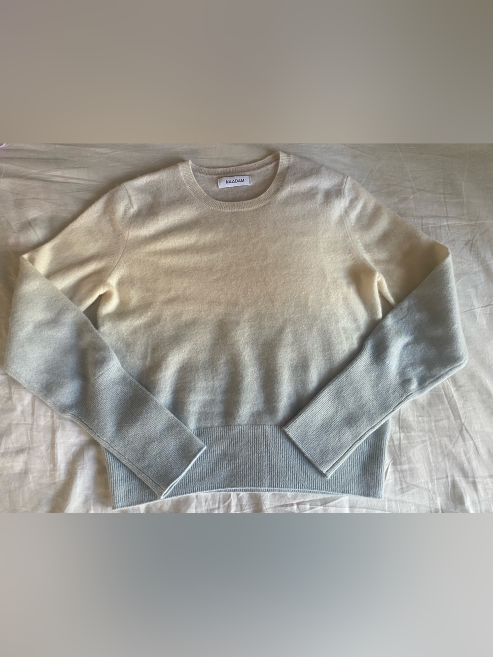 Luxury NAADAM 100% Pure Cashmere Gradient Dip-Dye Crewneck Pullover XS